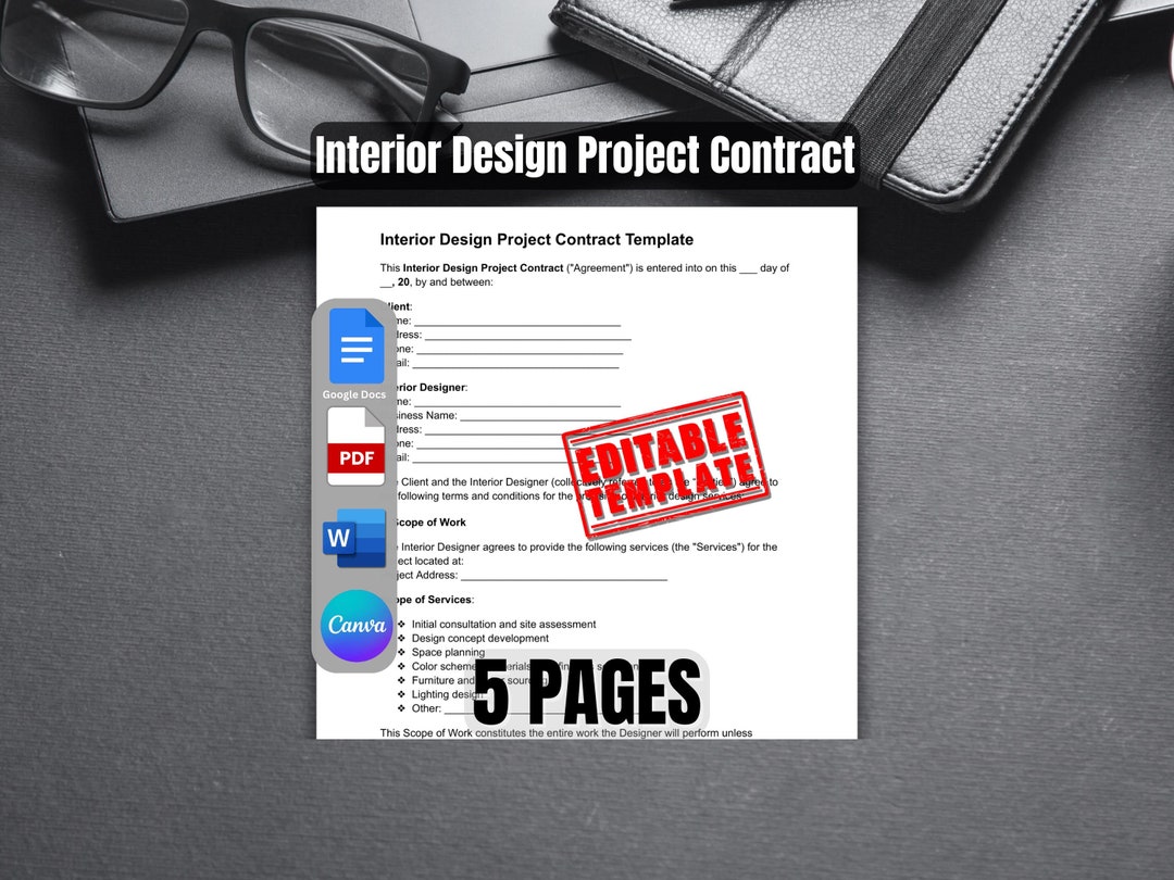Modelo de contrato de projeto de design de interiores | Acordo de ...
