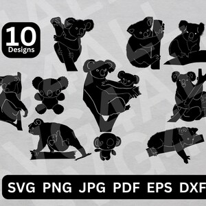 Koala svg, Koala svg file, Koala clipart, Koala cricut, Koala Design, Koala Illustration, Koala silhouette, Koala png, Koala Bear svg