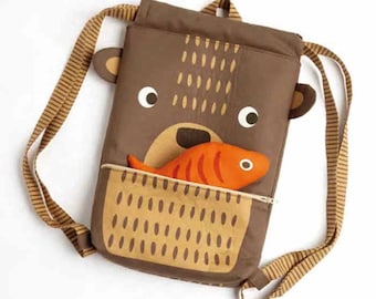 Moda Fabric 2088711 Bear Backpack- The Great Outdoors Panel