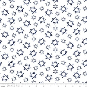 Festival Of Lights Star of David White By Riley Blake