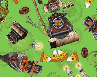 QT Fabrics 29599 G- Steampunk Halloween 2 Toss