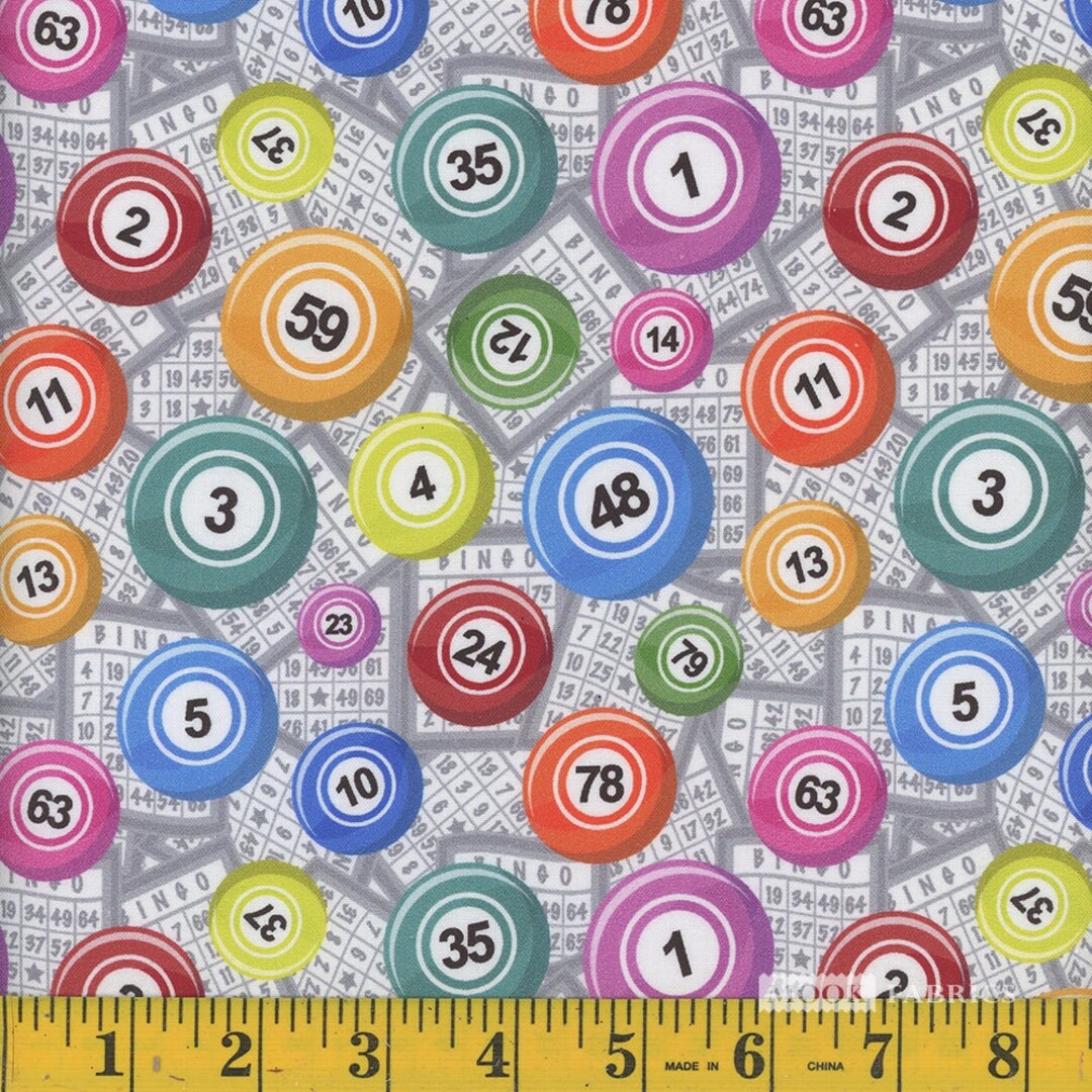 Mook Fabrics Bingo Cards & Balls Etsy