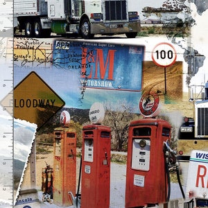 Timeless Treasures- CD1467- Route 66- Collage