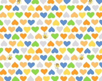 Clothworks-SB20208-430- Hearts and Bees Orange