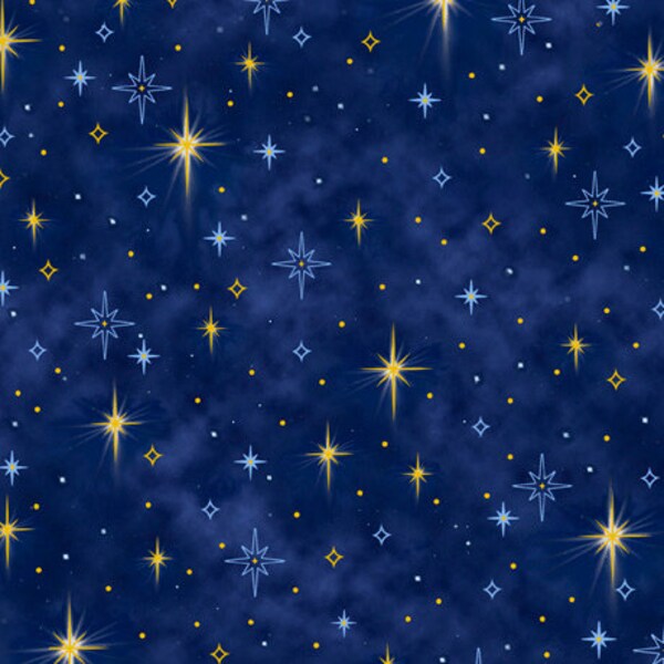 QT Fabric 28937 N Born in Bethlehem - Stars N