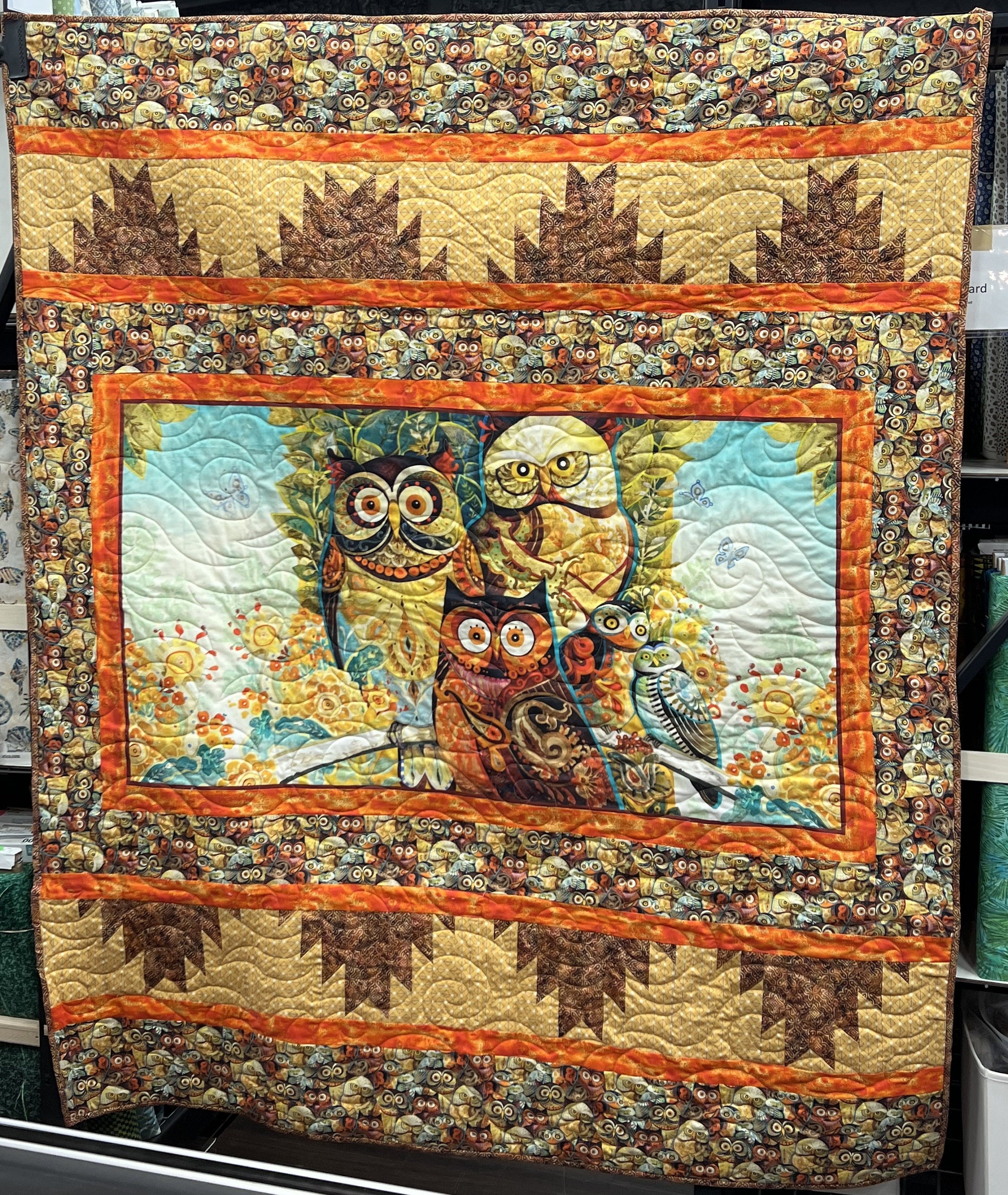 Gathering Owl Quilt - Ready Made 52" x 60"