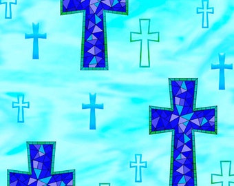 Qué dulce es el sonido. Tela Amazing Grace Cross de QT Fabrics 27954-Q