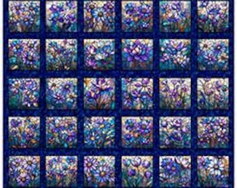 QT Fabricsのモザイク花柄ステンドグラス生地（100%コットン）5種類