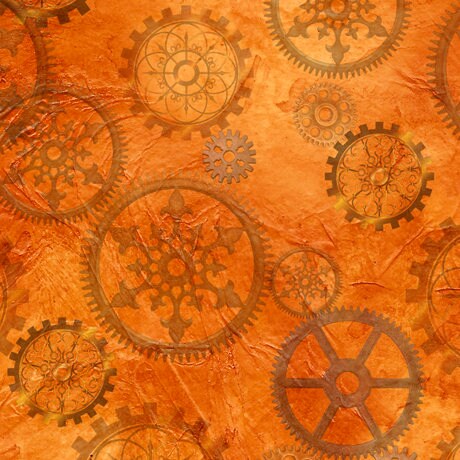 QT Fabrics Aquatic Steampunkery Gears