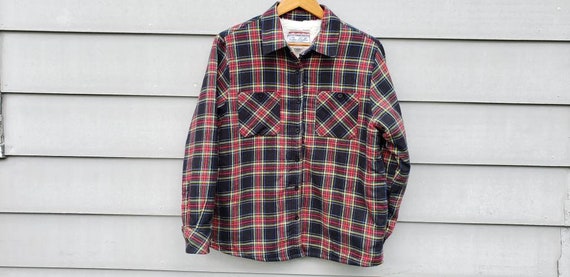 90s Vintage Flannel Shirt Size Large - Rainbow Pla