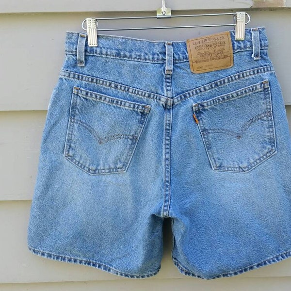 Vintage Levis Shorts Size 9 - Levis High Waisted Denim Shorts - Orange Tab Levis 950 Juniors - Classic High Rise Mom Jeans Shorts 80s 90s
