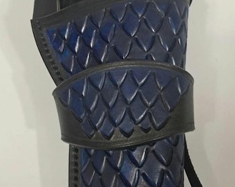 Blue dragon scale Leather Holster for .22LR Heritage Rough Rider / Ruger Single Six Revolver 4.75 inch barrel/ wrangler