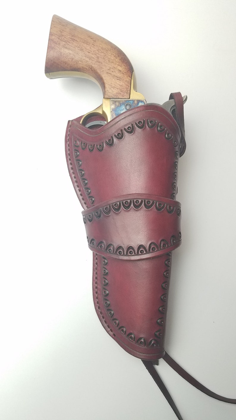 Cherry Leather Holster 1851 Colt Navy .44 Black Powder Etsy