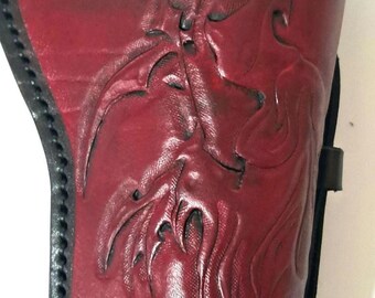 Red reaper Leather Holster for .22LR Heritage Rough Rider / Ruger Single Six Revolver 4.75 inch barrel / Ruger Wrangler