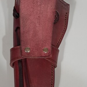 Cherry Leather Holster for .22LR Heritage Rough Rider / Ruger Single Six Revolver/ Ruger Wrangler 4.75 inch barrel image 2