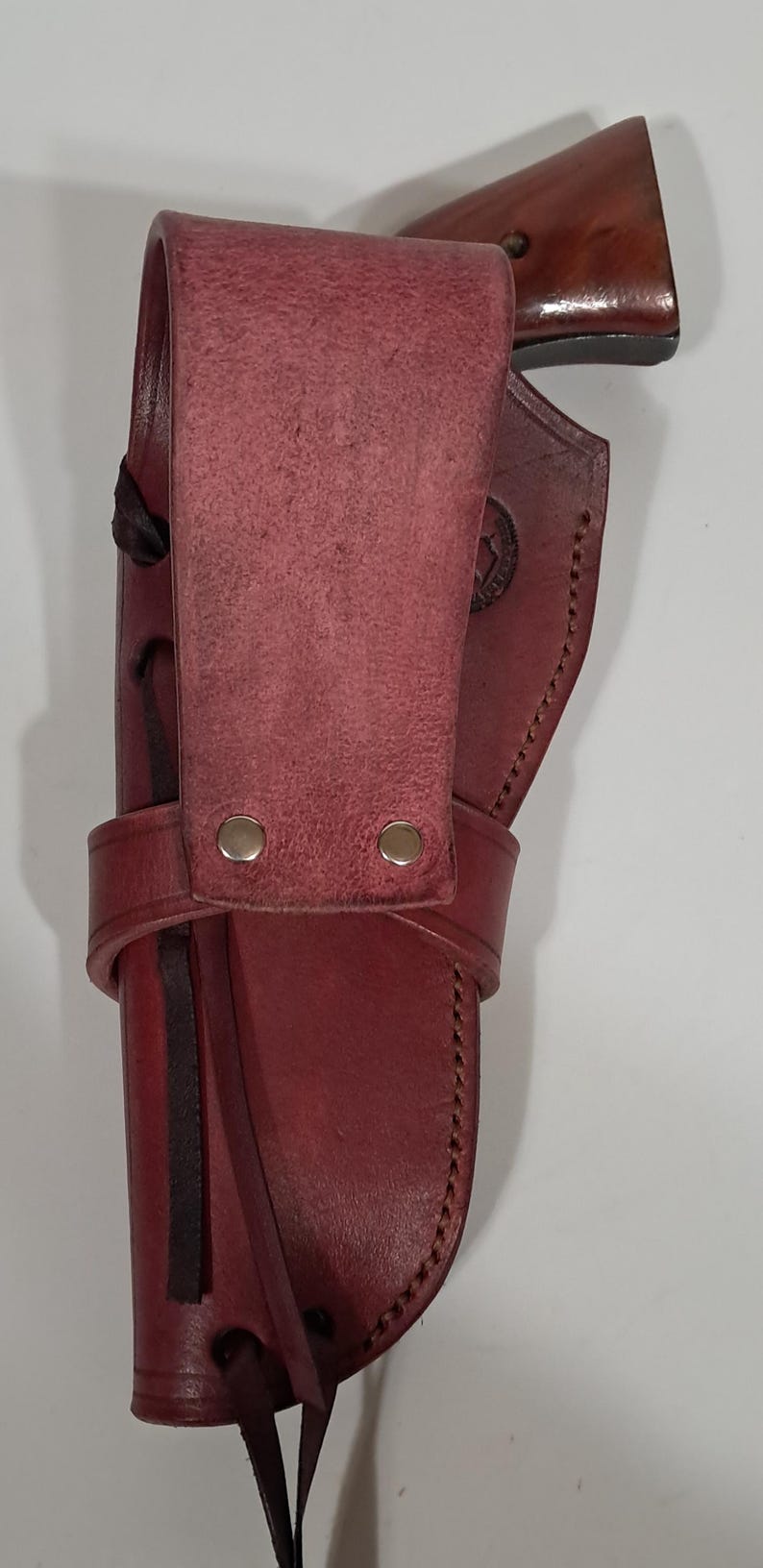 Cherry Leather Holster for .22LR Heritage Rough Rider / Ruger Single Six Revolver/ Ruger Wrangler 4.75 inch barrel image 2