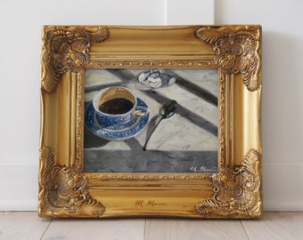 Dark Roast, Oil Painting by M. Marcia | Fine Art Print