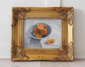 Bowl of Oranges, Oil Painting Art Print by M. Marcia