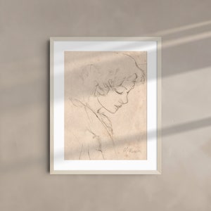 Female Portrait Sketch by M. Marcia Fine Art Print image 5