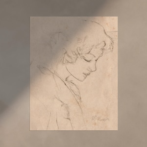 Female Portrait Sketch by M. Marcia Fine Art Print image 7