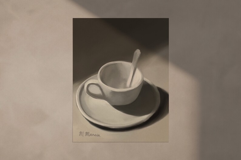 Morning Coffee Cup, Oil Painting by M. Marcia Fine Art Print image 9