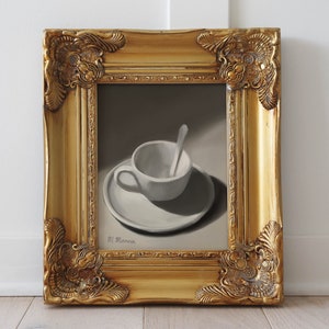 Morning Coffee Cup, Oil Painting by M. Marcia Fine Art Print image 1