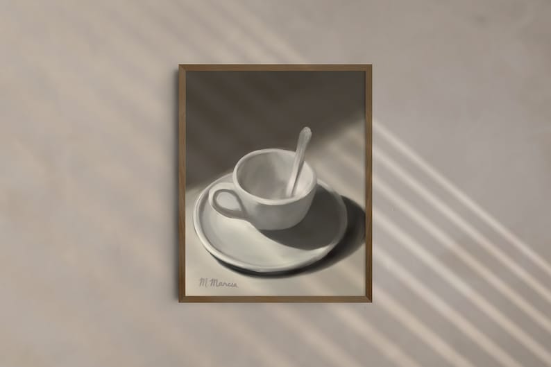 Morning Coffee Cup, Oil Painting by M. Marcia Fine Art Print image 4