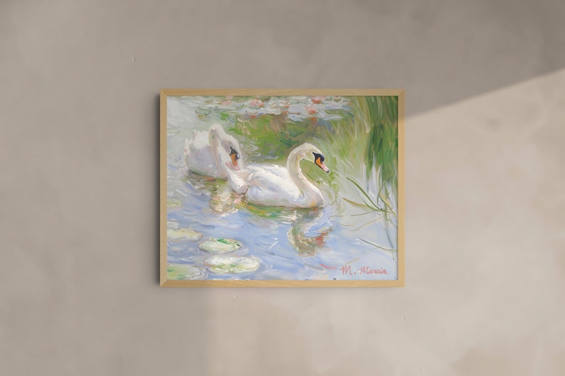 Swan Lake Painting Fine Art Print by M. Marcia image 8