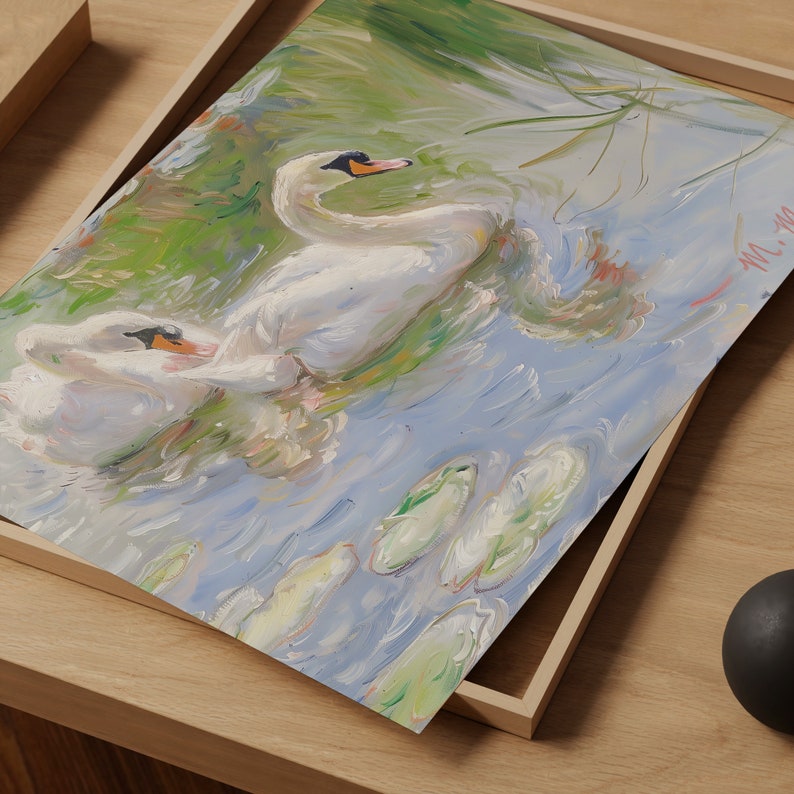 Swan Lake Painting Fine Art Print by M. Marcia image 5