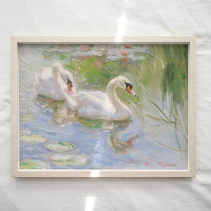 Swan Lake Painting Fine Art Print by M. Marcia image 2