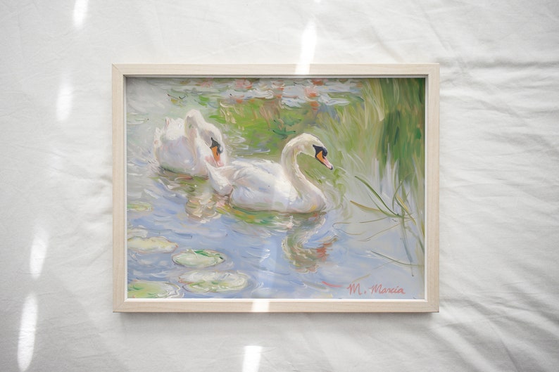 Swan Lake Painting Fine Art Print by M. Marcia image 2