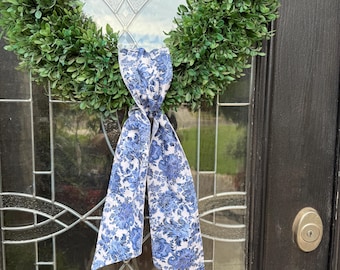 Wreath Sash Blue and White themed