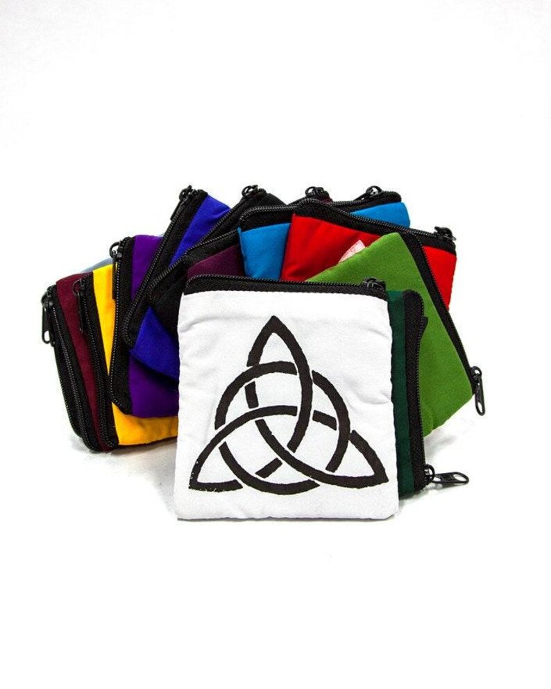 Celtic Triquetra Knot Pouch, Handblocked Jewelry Bag, Small Irish ...