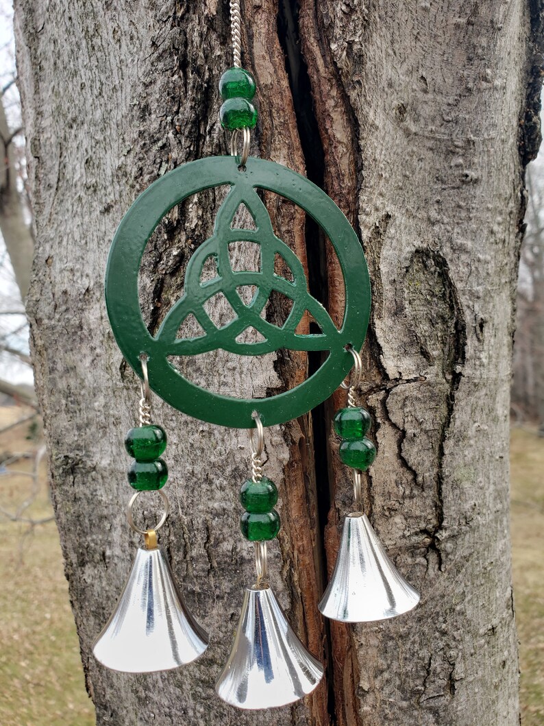 Metal Celtic Knot Wind Chime Irish Dream Catcher With Bells Etsy
