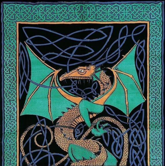 Celtic dragon tapestry cheap