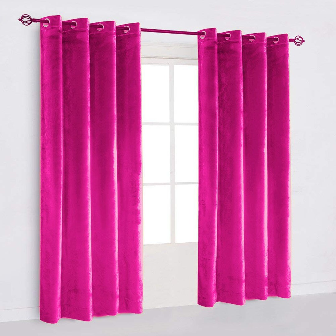 HOMEIDEAS Cortinas de terciopelo 100% opacas, 52 x 96 pulgadas, 2 paneles  de cortinas de terciopelo rosa rubor con ojales para dormitorio y sala de