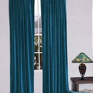 Pair of TEAL Velvet Curtains, Bedroom Velvet Curtains, Living Room Velvet Curtains, Custom Curtains