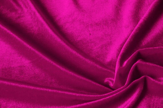 Luxury HOT PINK 100% Cotton Velvet Fabric, Upholstery Heavy Weight Thick Curtain Drapery Material Sold as 1 Yard 54 inch Wide Room Decor