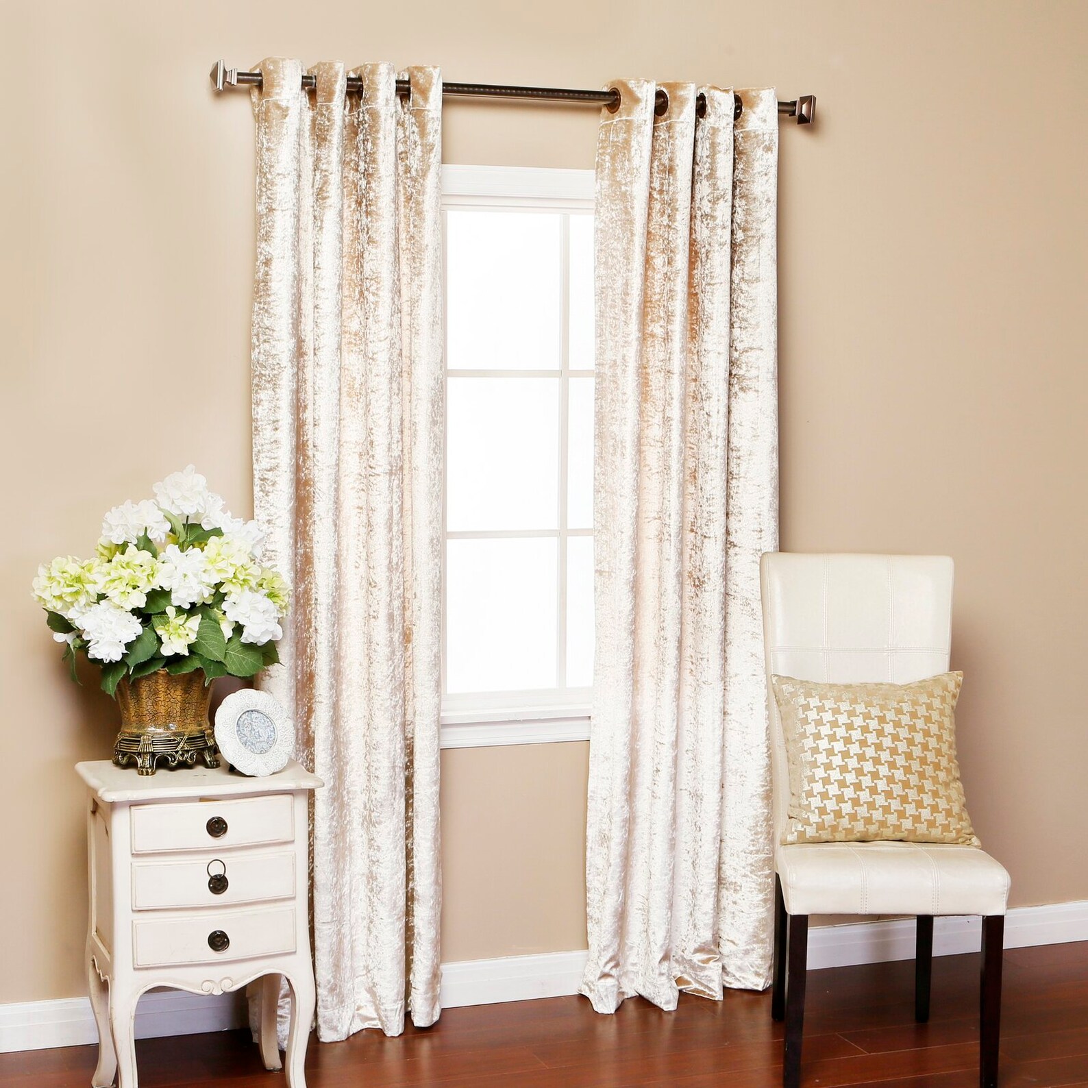 Pair of CHAMPAGNE Velvet Curtains Grommet Velvet Curtain Etsy