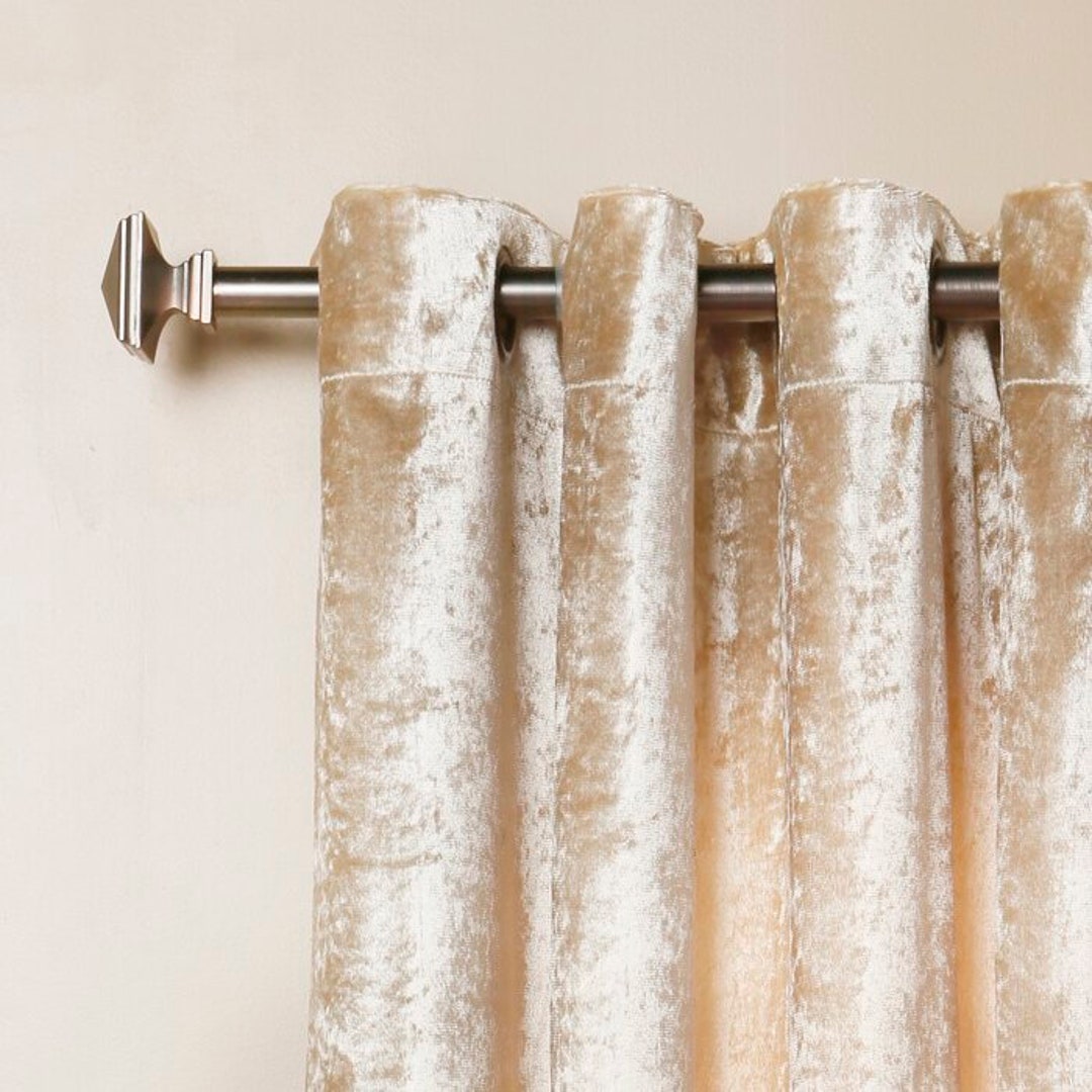 Pair of CHAMPAGNE Velvet Curtains Grommet Velvet Curtain Etsy