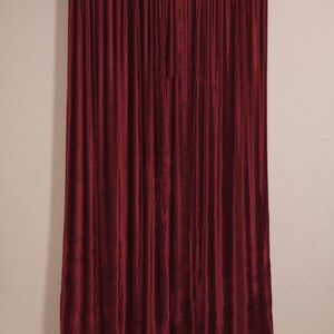 Pair of WINE Sheen Velvet Curtains, Bedroom Velvet Curtains, Living Room Velvet Curtains, Custom Curtains