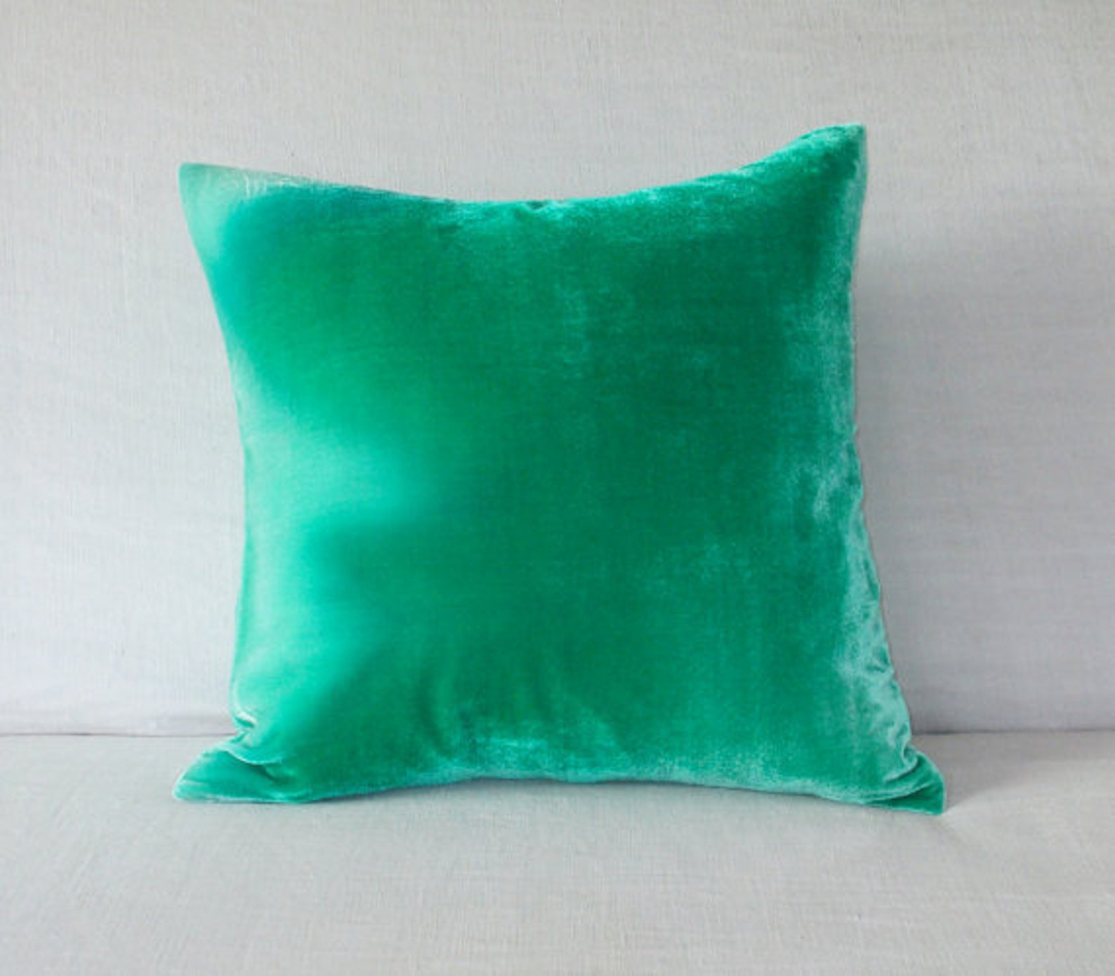 2piece Decorative Velvet Pillow Cover Teal Green Throw Pillow Etsy