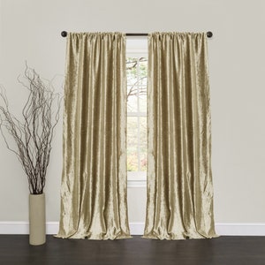 CHAMPAGNE Velvet Curtain, Heavy Thick Blackout Curtain Panel, Lined Velvet Drape, Theater Curtain,Curtains for Living Room, Bedroom Curtains