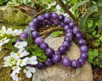 Lepidolite Bracelet! Calming Stone Reduces Stress Wiccan Pagan Wicca