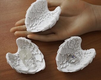 Angel Wing Trinket Bowl Ring Dish Soap Holder Spoon Rest Birthday Gift for Her