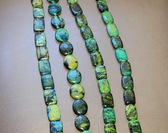 Azurite Malachite Bead Strands - You Choose Rectangle Beads Jewelry Makers Craft Arts
