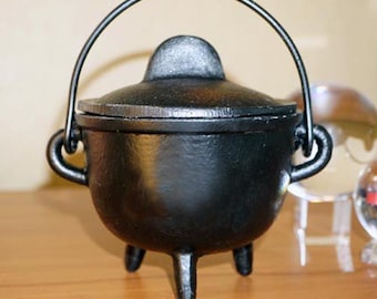 5" Cast Iron Cauldron Plain Black Wicca Wiccan Pagan Spells Rituals