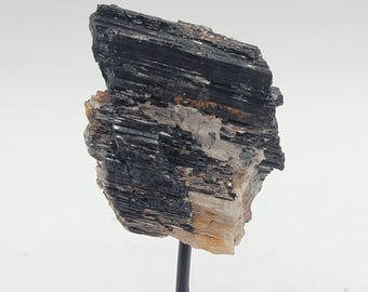 Black Tourmaline on Iron Base Gift for Her Him Best Friend