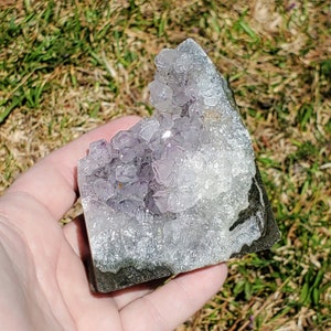 Amethyst Standing Cluster Cut Base Display Piece Birthday Gift for Mom Daughter Grandma