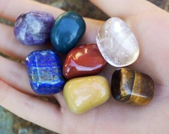 7pc Chakra Tumbles Set Gifts for Her Great For Grids